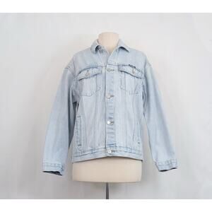 Rolla's Jean Jacket Light Blue Sky Bleach Slouch Misses Size 10 M